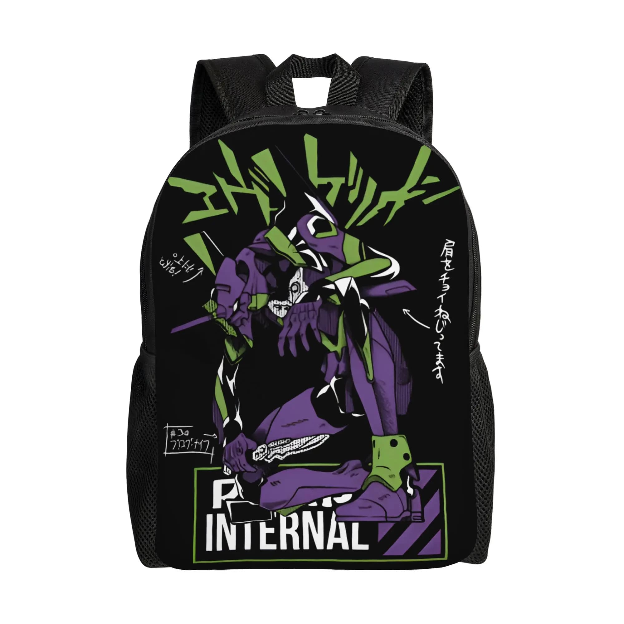 3D Printing E-Evangelions Backpacks Mecha Style Cartoon Comic School College Travel Bags Women Men Bookbag Fits 15 Inch Laptop