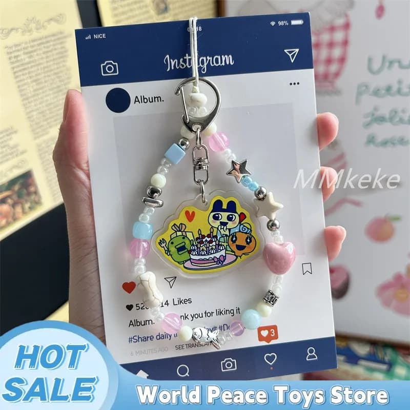 Portachiavi Kawaii Giapponese Tamagotchi, Ciondolo per Borsa, Accessorio per Chiavi, Decorazione per Custodia del Telefono, Catena per Borsa, Regalo per Donne