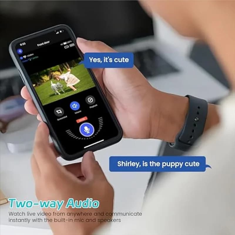 Videocamera per campanello wireless intelligente 1080P, sicurezza domestica con rilevamento umano intelligente, avviso in tempo reale, Wi-Fi-A79G da 2,4 Ghz