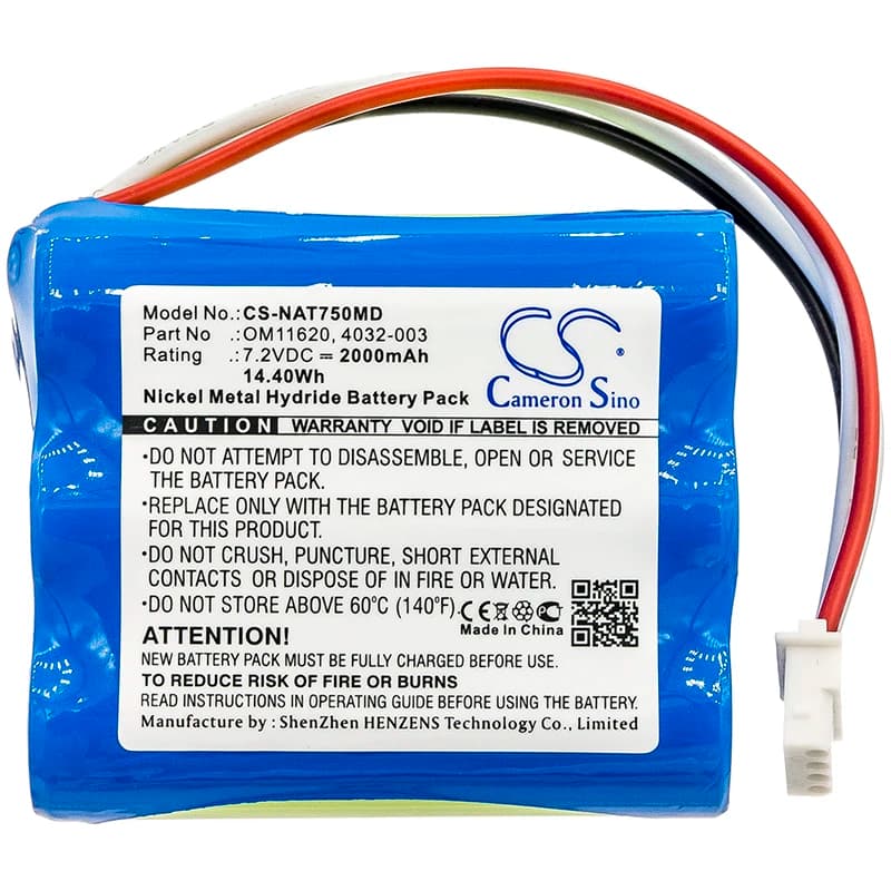 Ni-MH medical battery for BCI, NONIN, 7.2 V, 2000 mAh, compatible models: 7500 pulse meter (no article code: 4032-003, OM11620)