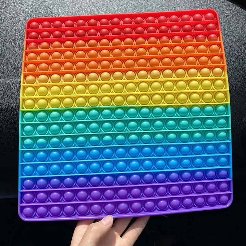 Jumbo 30CM Piazza Arcobaleno Push Bubble Fidget Sensoriale Ansia Alleviare Lo Stress Giocattoli per I Bambini ADHD Autismo Regalo Educativo Per Bambini