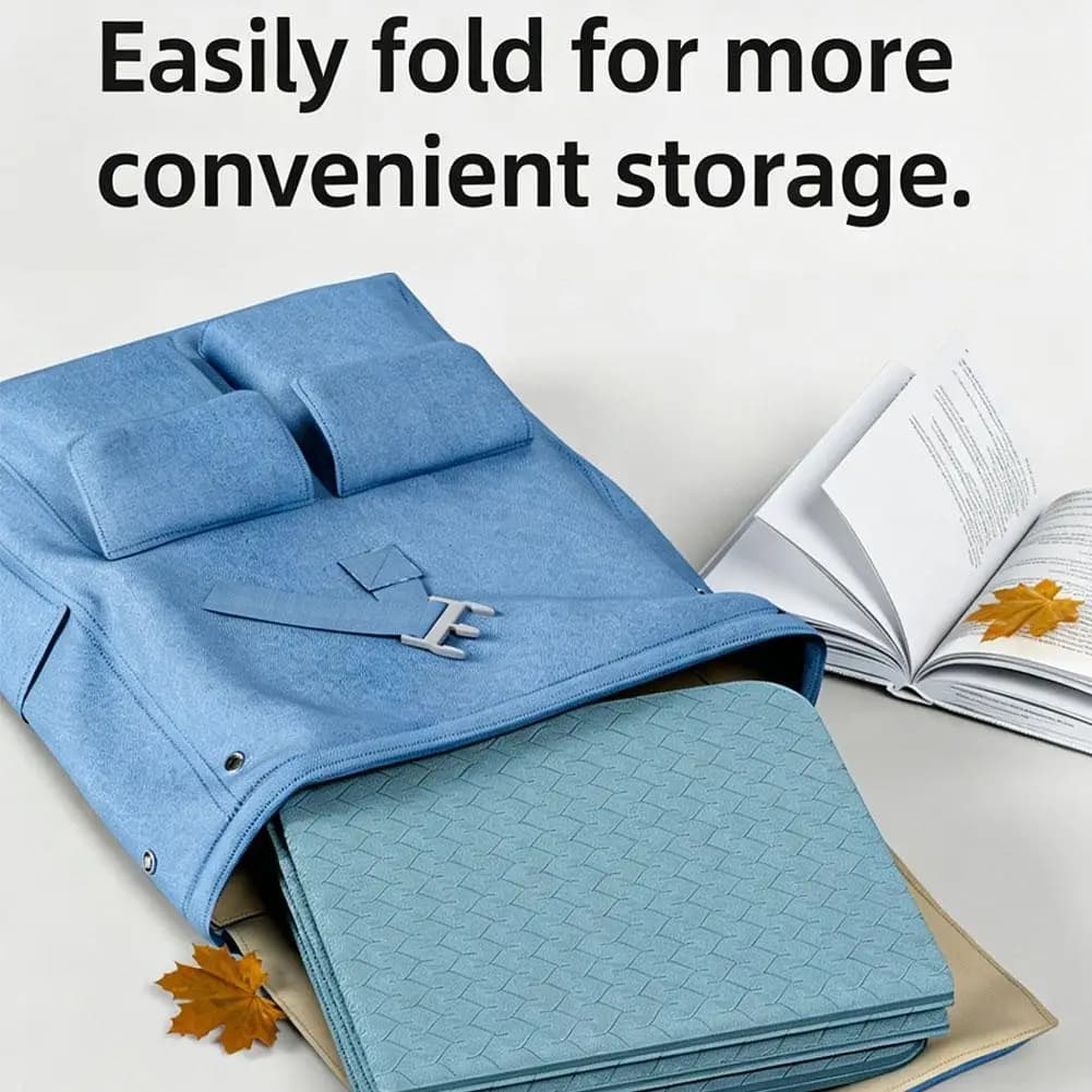 Foldable Yoga Mat TPE Non Slip Exercise Fitness Carpet Portable Gym Camping Sleeping Pad Lightweight Office Nap Floor Mats