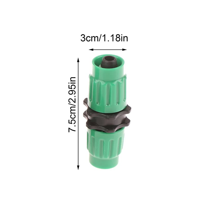 1Pc Expandable Garden Pipe Repair Parts Double Channel Male Female Connectors Pocket Connectors Pipe For 3/4In 5/8In Garden Tube-Green