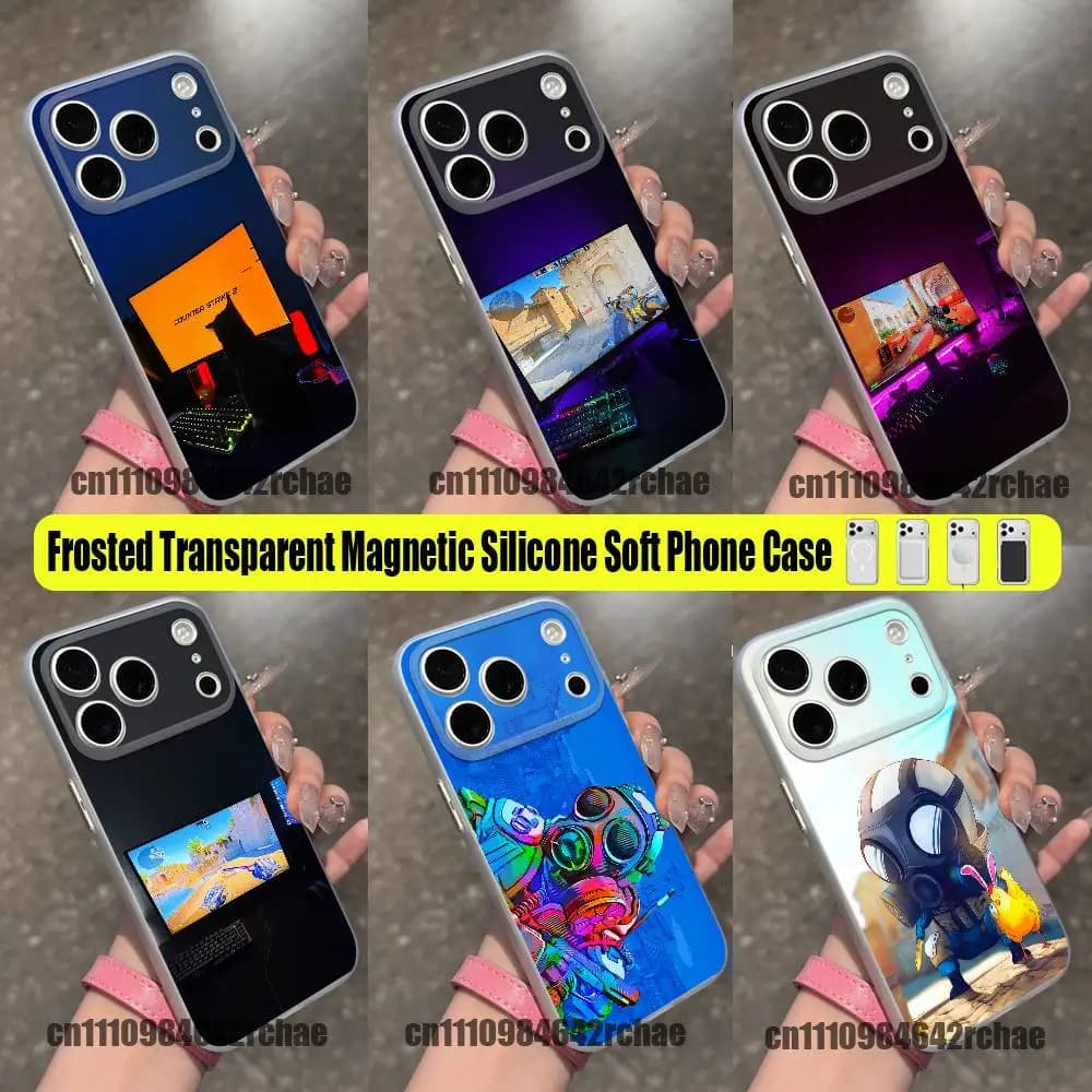 For Game CS GO 2 CS2 Phone Case iPhone 11,16,15,14,13,17,12,Plus,E,Air,Mini,Pro,Max Magnetic Clear Cover