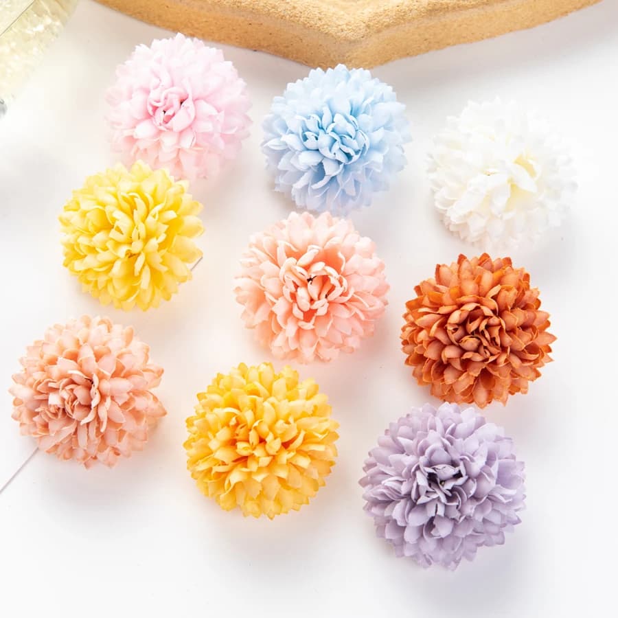 100 pieces of artificial flowers wedding garden decorations for home Christmas party craft garland background wall plants fake silk ball hydrangea