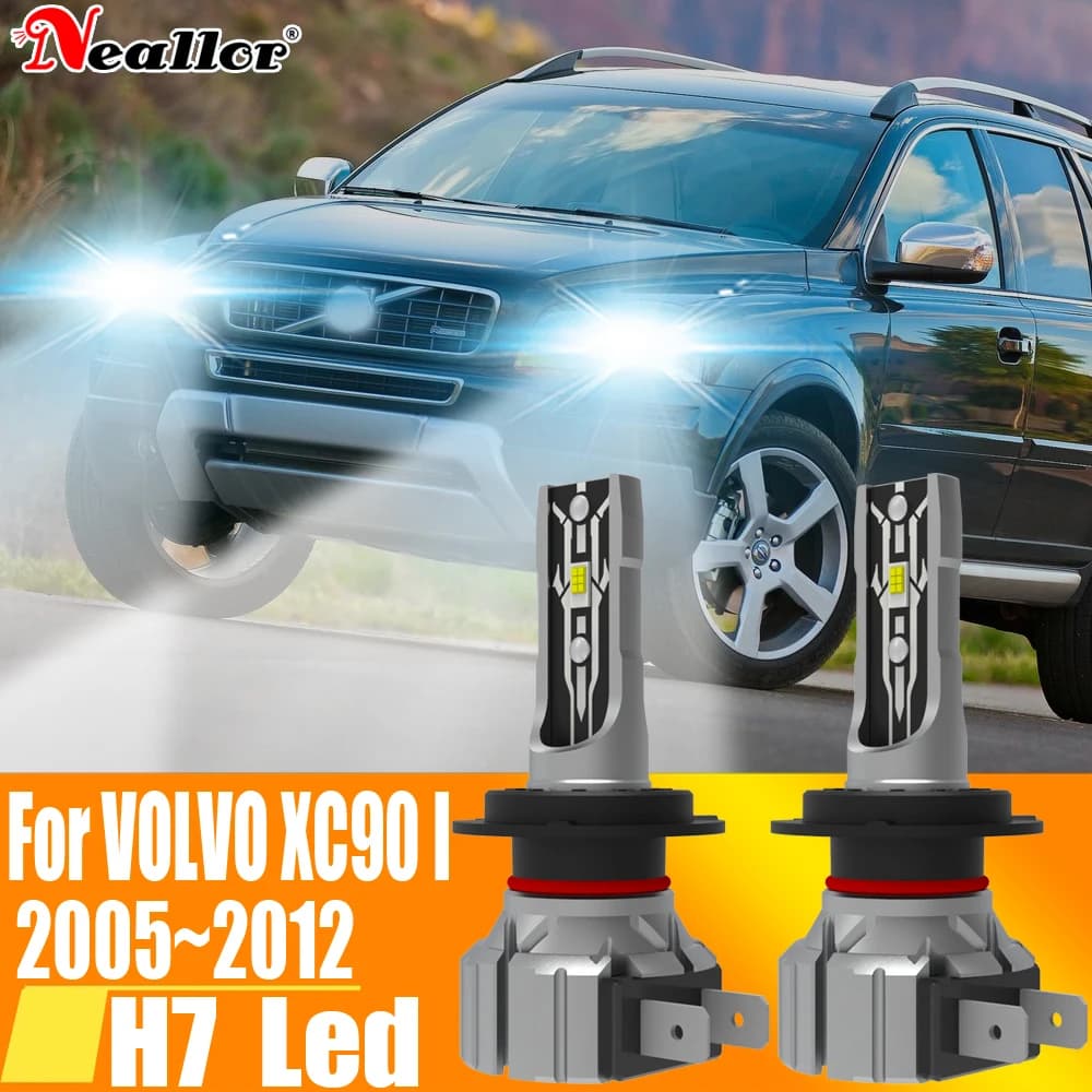 2pcs H7 Led Light Canbus Bulb Car Headlight High Power Car Fog Diode Moto Driving Running Lamp 12V 55W per Volvo XC90 2005 ~ 2012