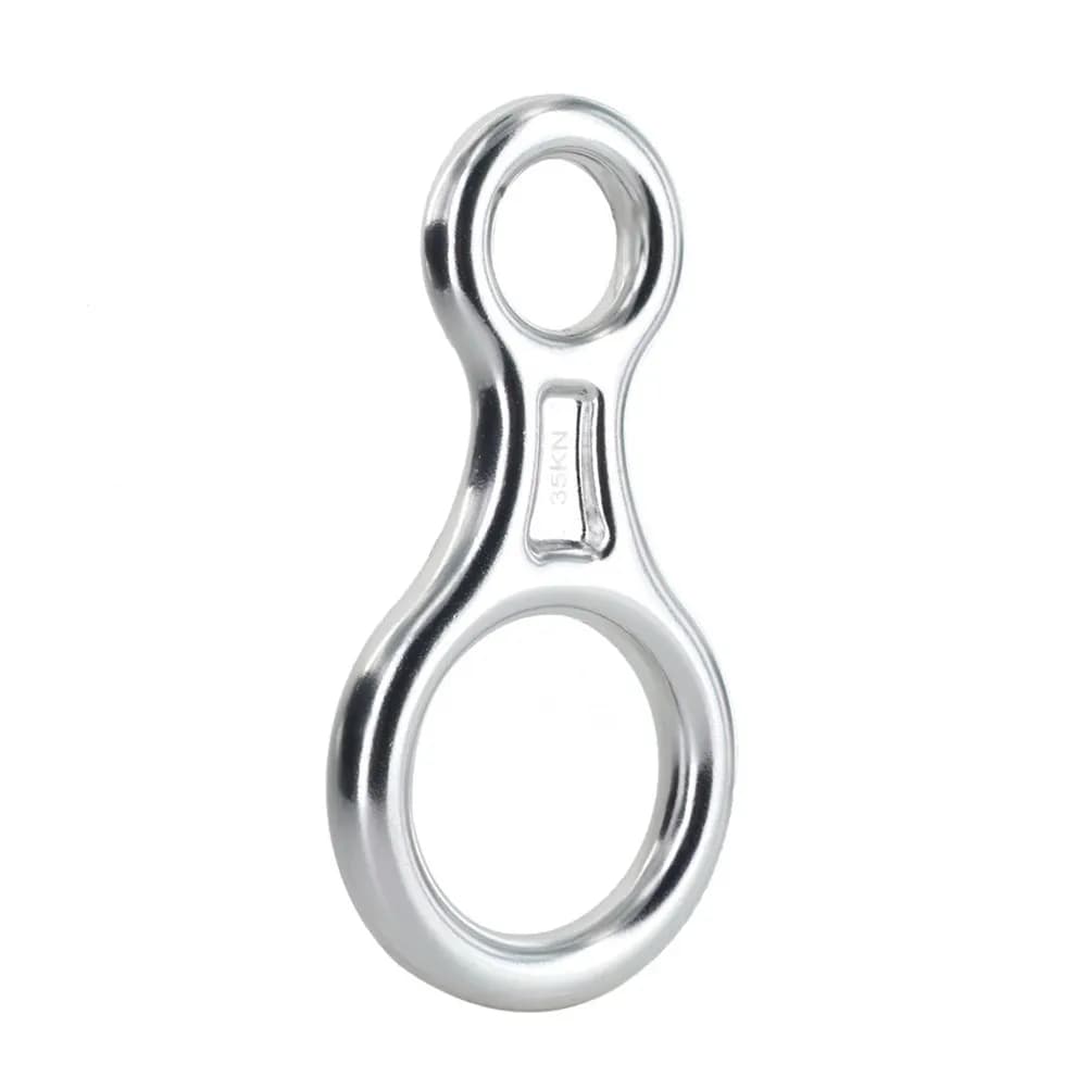 1 Pezzo Dispositivo da Arrampicata in Lega 35KN Argento, Attrezzatura per Rapel, Anello da Alpinismo, Moschettone da Arrampicata