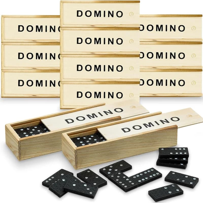 Traditional Wooden Box Board Games Pick‑Up Sticks Domino Tiles Educational Logic Puzzle Boxes Toys For Family Party Travel Fun