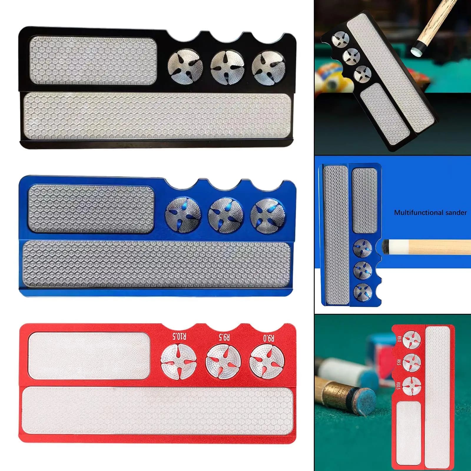 Strumento per stecca da biliardo da biliardo da biliardo Strumento per modellare 4 in 1 Accessori per stecche da biliardo Rettifica di superficie Smerigliatrice leggera per testa da club