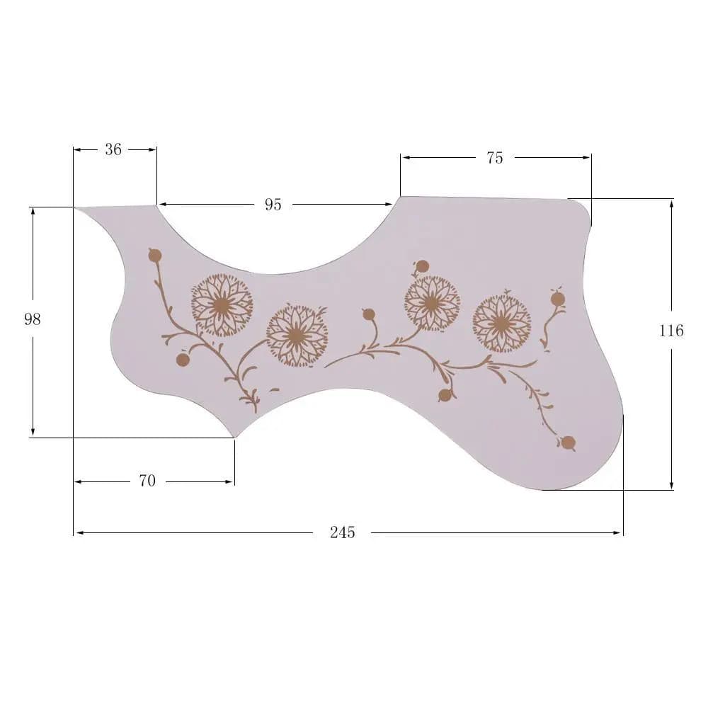 Piastra protettiva decorativa antigraffio in PVC per chitarra, design floreale, per pratica e riparazione di chitarre acustiche