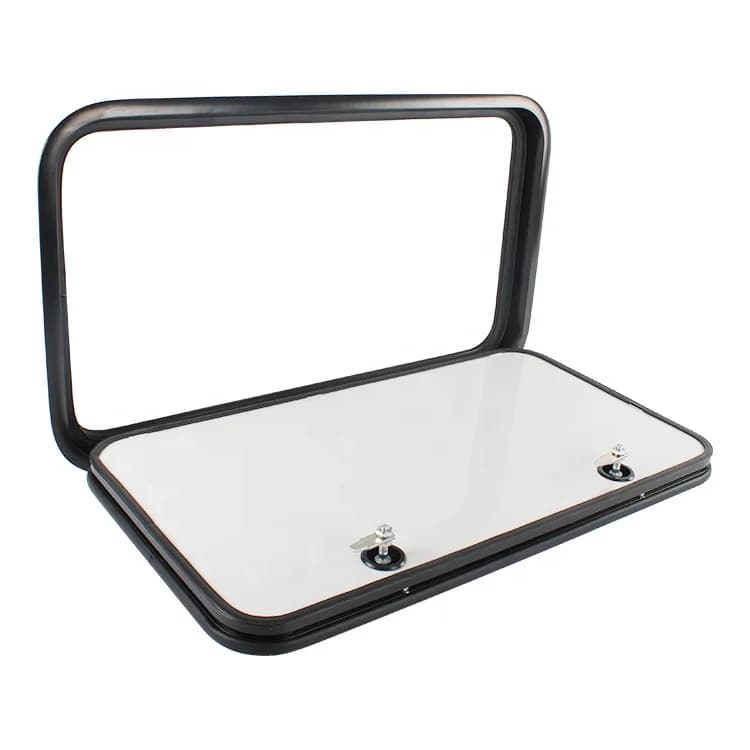 TYTXRV 800*450mm RV Luggage Door with Rounded Corners and Locks Caravan Exterior Aluminum Alloy Storage Hatch Door