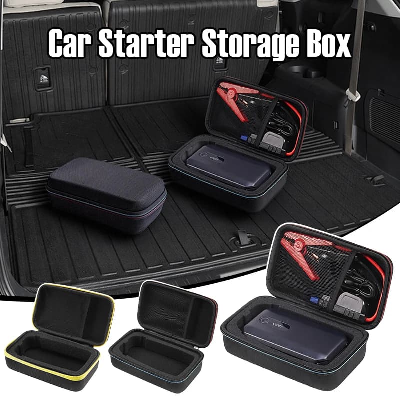 Scatola portaoggetti portatile per avviamento auto in EVA Custodia protettiva antiurto per attrezzi Organizer Accessori per auto Borsa portaoggetti per caricabatteria