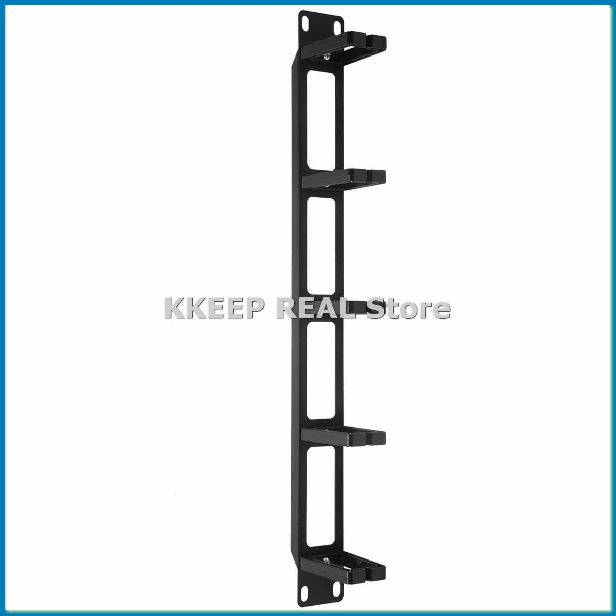 Armadi rack da 19 pollici 1U Gestione cavi Organizzatore di rete Base metallica cava Gestore cavi staccabile a cinque anelli Frame-A57M