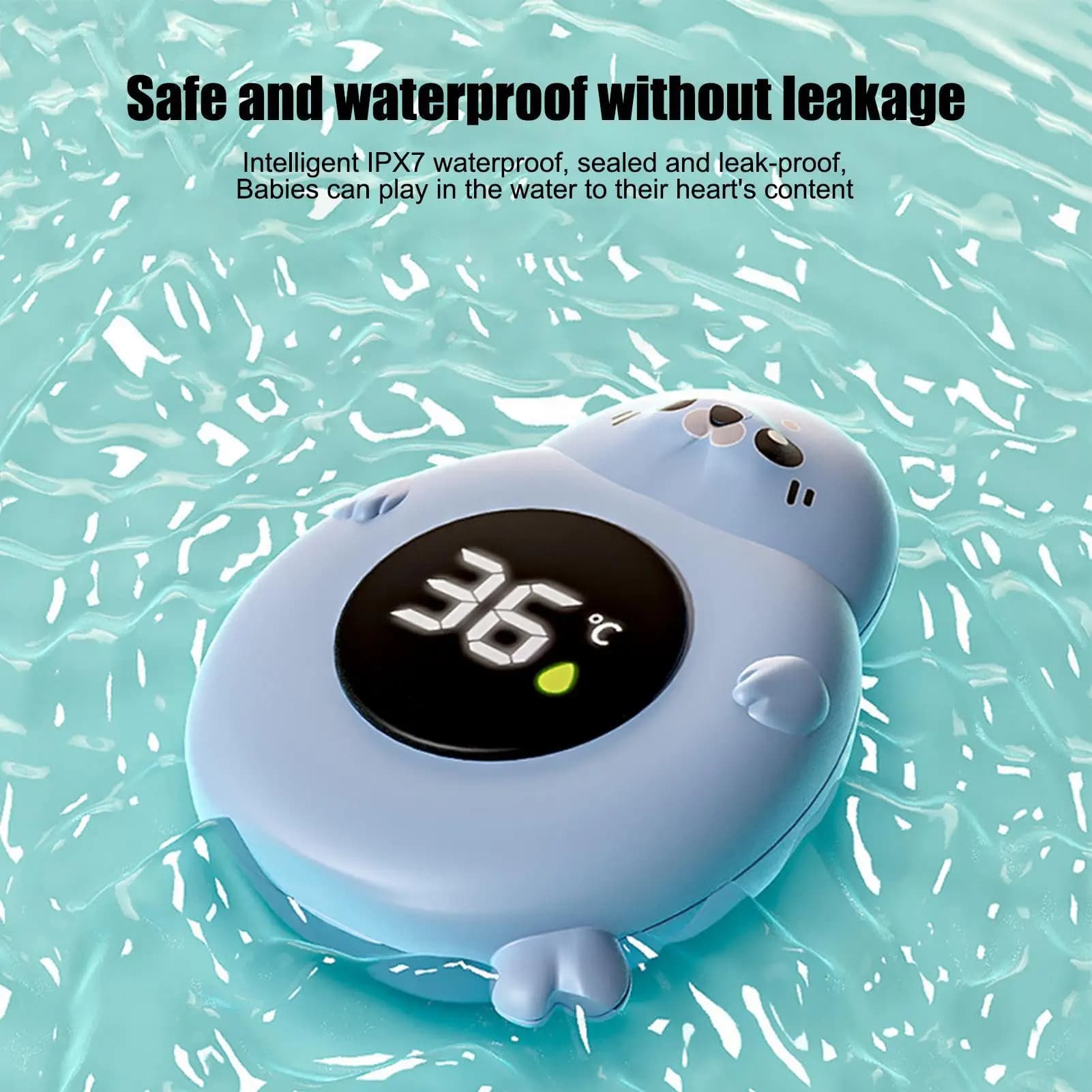 Termometro per il bagnetto del bambino con display LED, termometro digitale a forma di cartone animato, misuratore di temperatura dell'acqua galleggiante con sensore migliorato