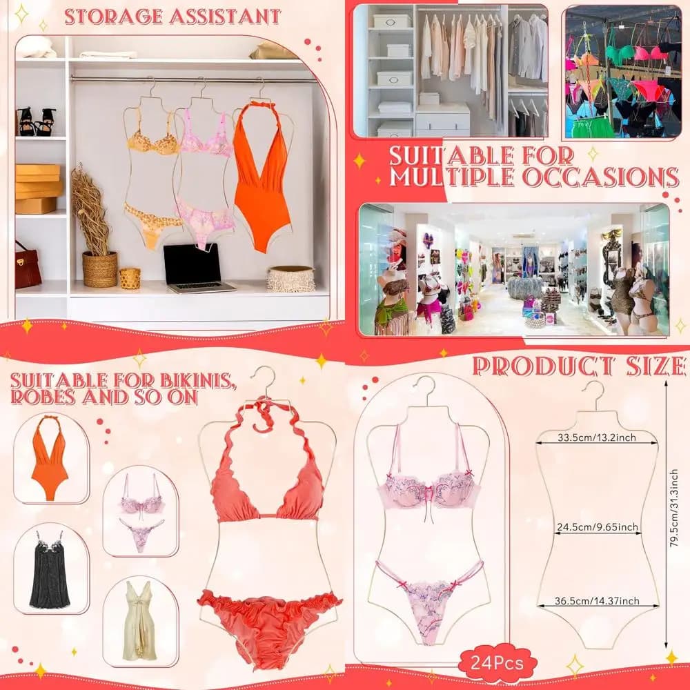 Grucce per bikini da esposizione - Grucce per lingerie in filo metallico per costumi da bagno e costumi da bagno