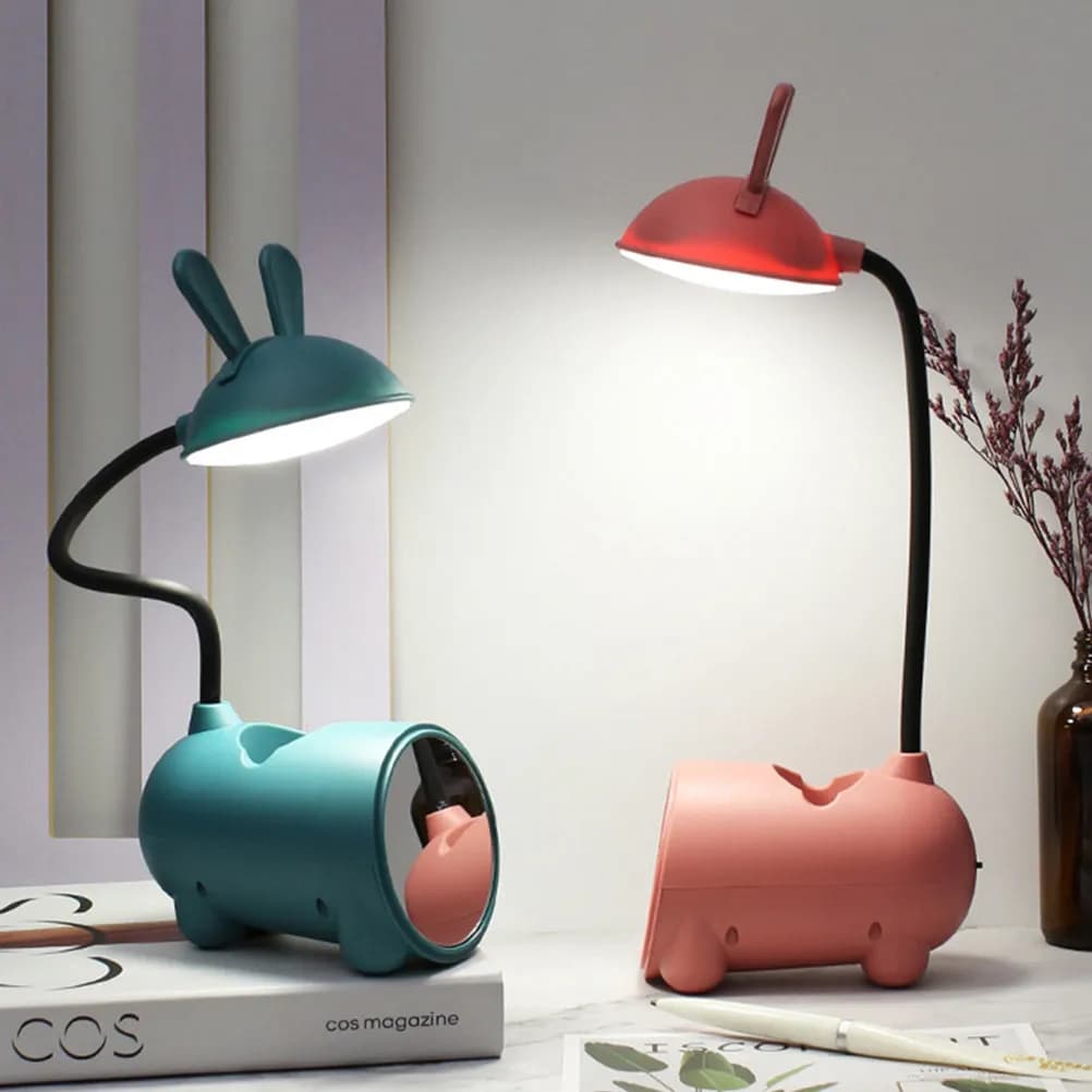 Lampada da Tavolo Touch Dimmerabile con Ricarica USB, Luce da Scrivania Regolabile con Supporto per Telefono e Organizer Portapenne per Studio e Comodino