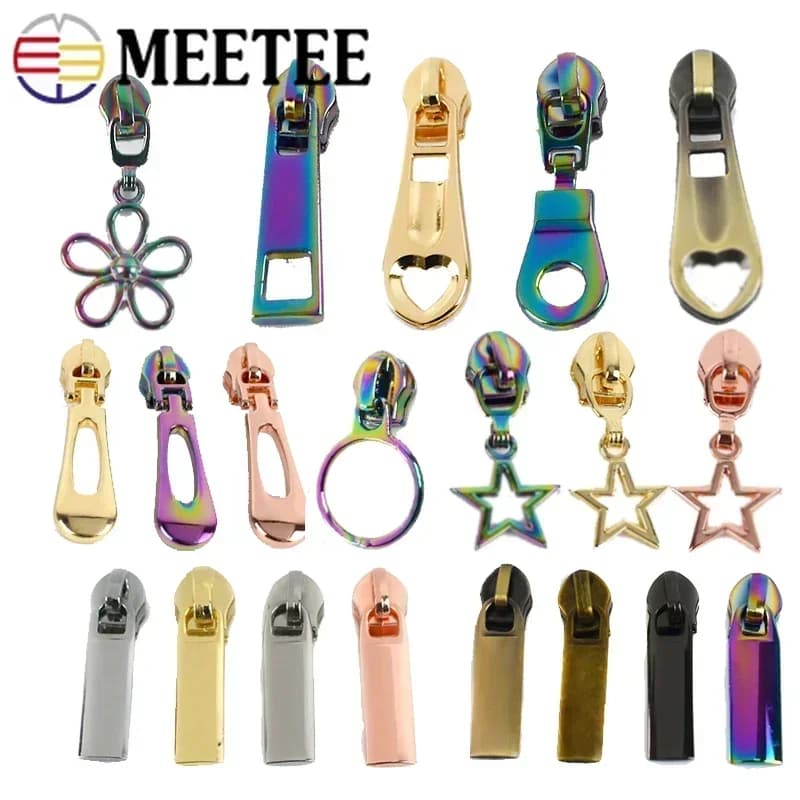 10/30 pezzi 5 # Cursore per cerniera per cerniera in nylon Giacca Borsa Tasche Tasche Cerniere Teste Estrattore Kit di riparazione Accessori per cucire indumenti fai da te