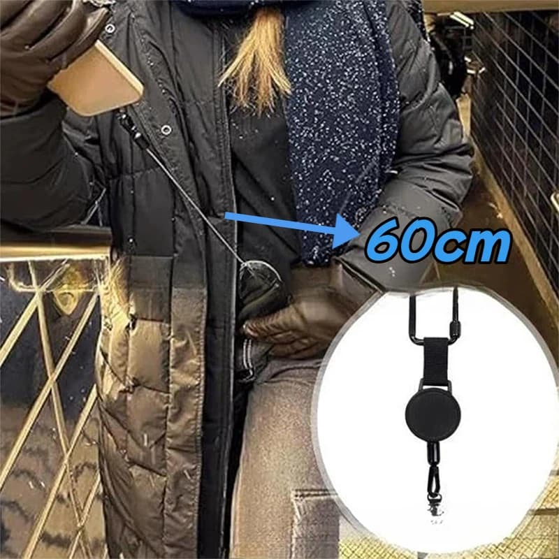 Retractable Anti-Theft Phone Holder Cellphone Lanyard Strap Smartphone Case Safety Tether with Belt Clip Cellphone Lanyard