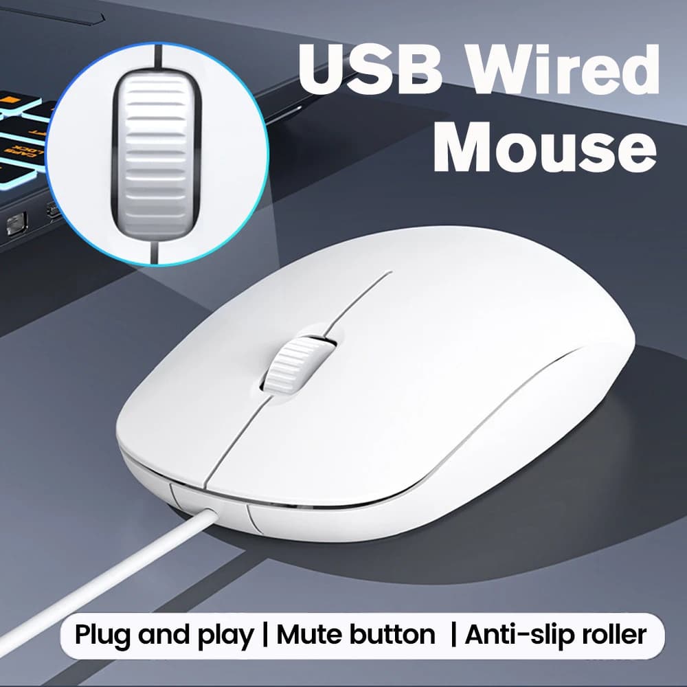 USB Wired Mouse Gaming Mouses Laptop Home Office Mouse 1200DPI Silent Wired Mouses Gamer For PC Macbook Desktop Computer Laptop