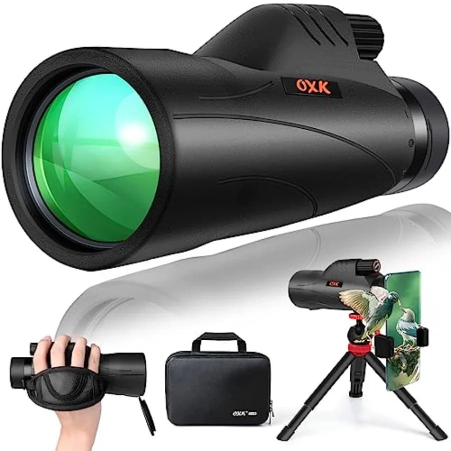 Telescopio Monoculare ad Alta Potenza 12x56 con Adattatore per Smartphone, Treppiede e Borsa da Viaggio, Monocolo con Ampia Visione per Adulti con BAK4 P