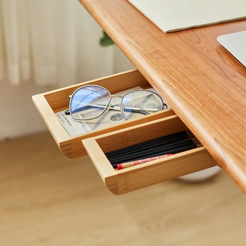 Organizzatore per cassetti da scrivania in legno nascosto - Vassoio da tavolo da ufficio Armadietto portaoggetti con scomparto multifunzionale salvaspazio