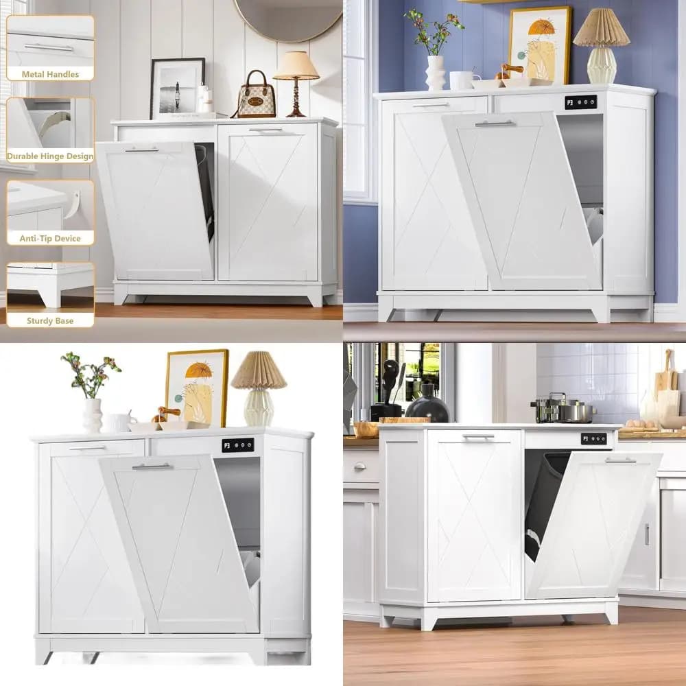 Cestino Doppio per Rifiuti e Riciclaggio con Controllo Odori e Tecnologia a Ioni Negativi per Cucina, Bagno o Lavanderia