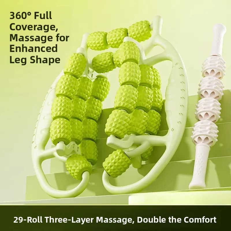 Ring-shaped leg massager with clip, for fat reduction, small and large calve relaxation, multifunctional foam roller for muscle relaxation