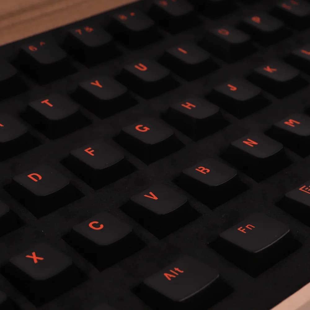 104 Keys ABS Keycaps Black with Orange Letters OEM for 61 87 104 Mechanical Keyboard AKKO FUN60Pro Anne Pro 2 Game Mad 60he 68he