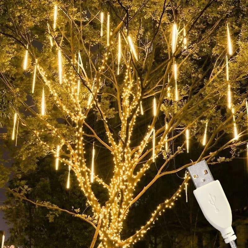 Luci LED a Cascata Effetto Meteora Alimentate via USB 30cm/50cm, Illuminazione d'Atmosfera per Matrimoni, Feste, Casa, Giardino, Patio