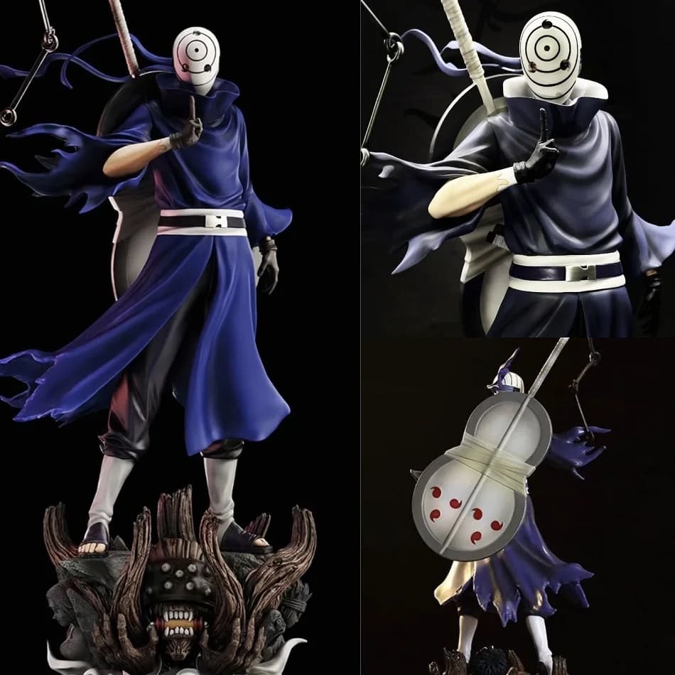 Naruto Anime Figure Uchiha Obito Action Figures Statua a doppia testa Collezione in PVC Modello Ornamento da tavolo Giocattoli di compleanno Regalo