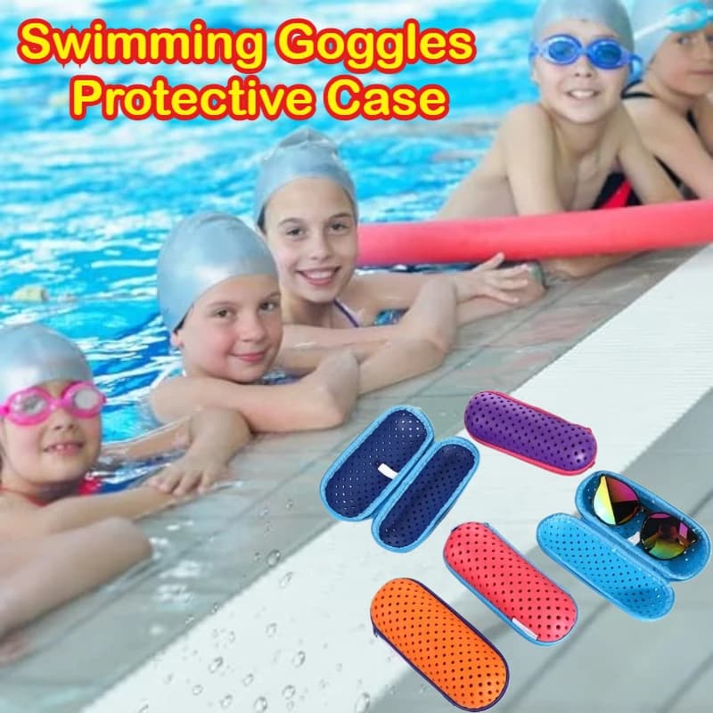 Custodia Portatile Traspirante per Occhiali da Nuoto Uomo Donna, Scatola Porta Occhiali in EVA, Borsa per Occhiali da Sole, Custodia per Occhiali da Lettura