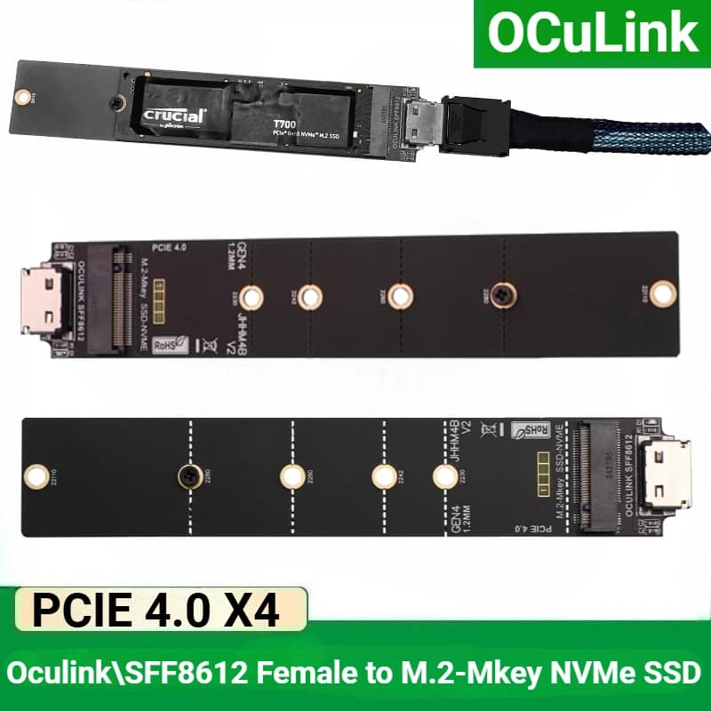 Chiave M.2 M a Oculink SFF-8611 Cavo esterno M.2 NVME a Oculink Adattatore da M2 a SFF-8612 Cavo SSD Pcie 4.0 Gen4 - Laptop desktop
