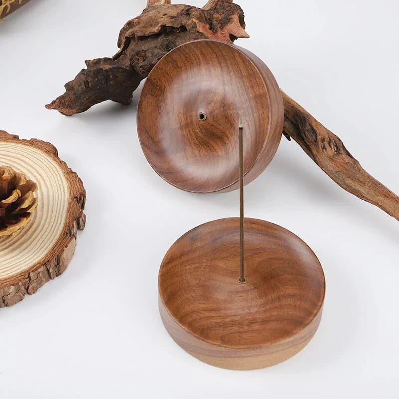 1x Bruciatore di incenso in legno massello fatto a mano, porta bastoncini di incenso di sandalo da appendere, per meditazione Zen