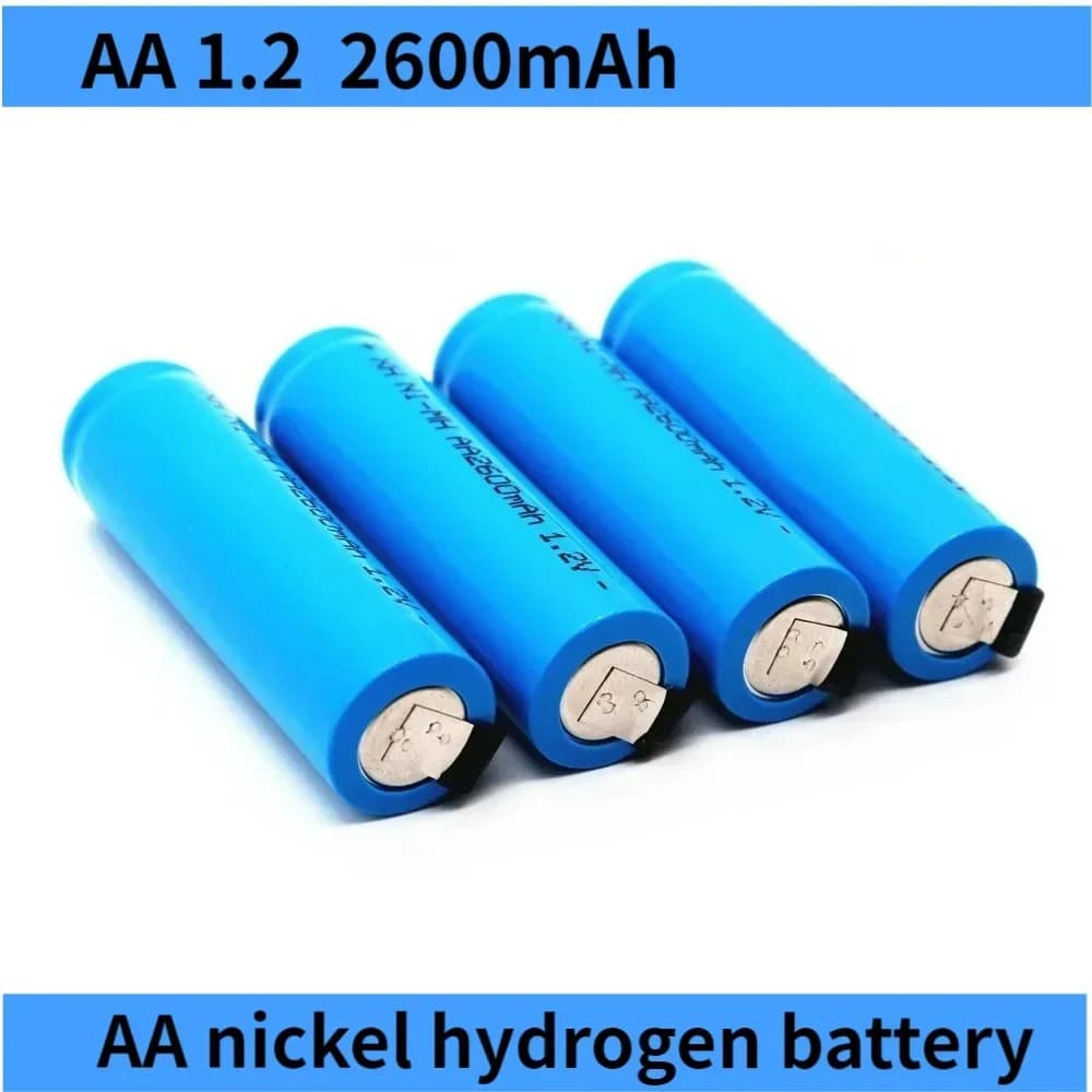 Original AA Rechargeable Battery 1.2V 2600mAh AA NiMH Battery with Solder Pins for DIY Electric Razor Toothbrush Toys