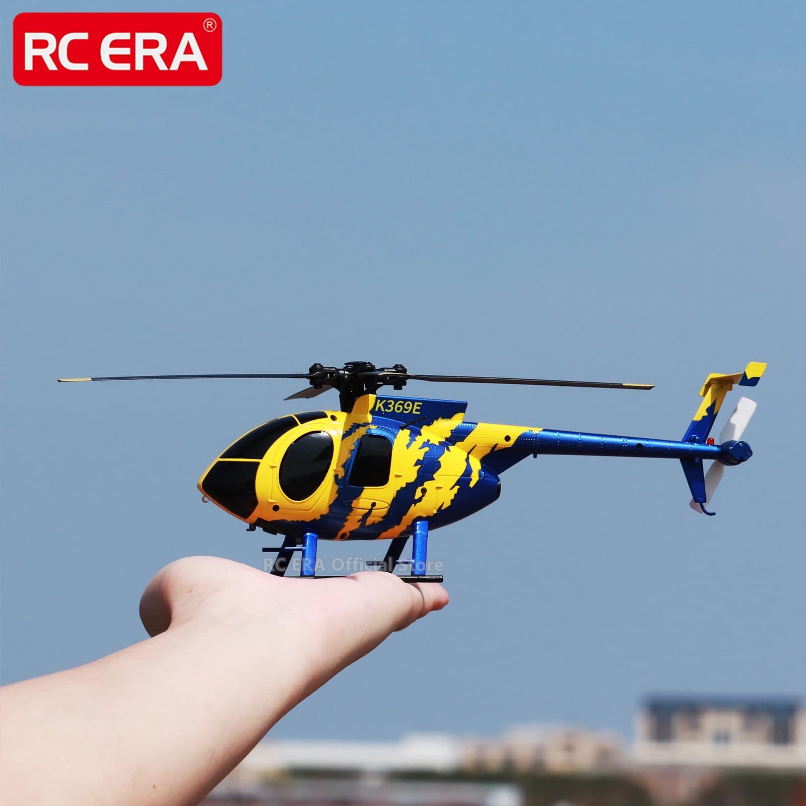Elicottero RC ERA C184 Mini MD500 100 Size con Giroscopio Stabilizzato e Sensore di Flusso Ottico, Aeromobile RC a 4 Canali per Adulti