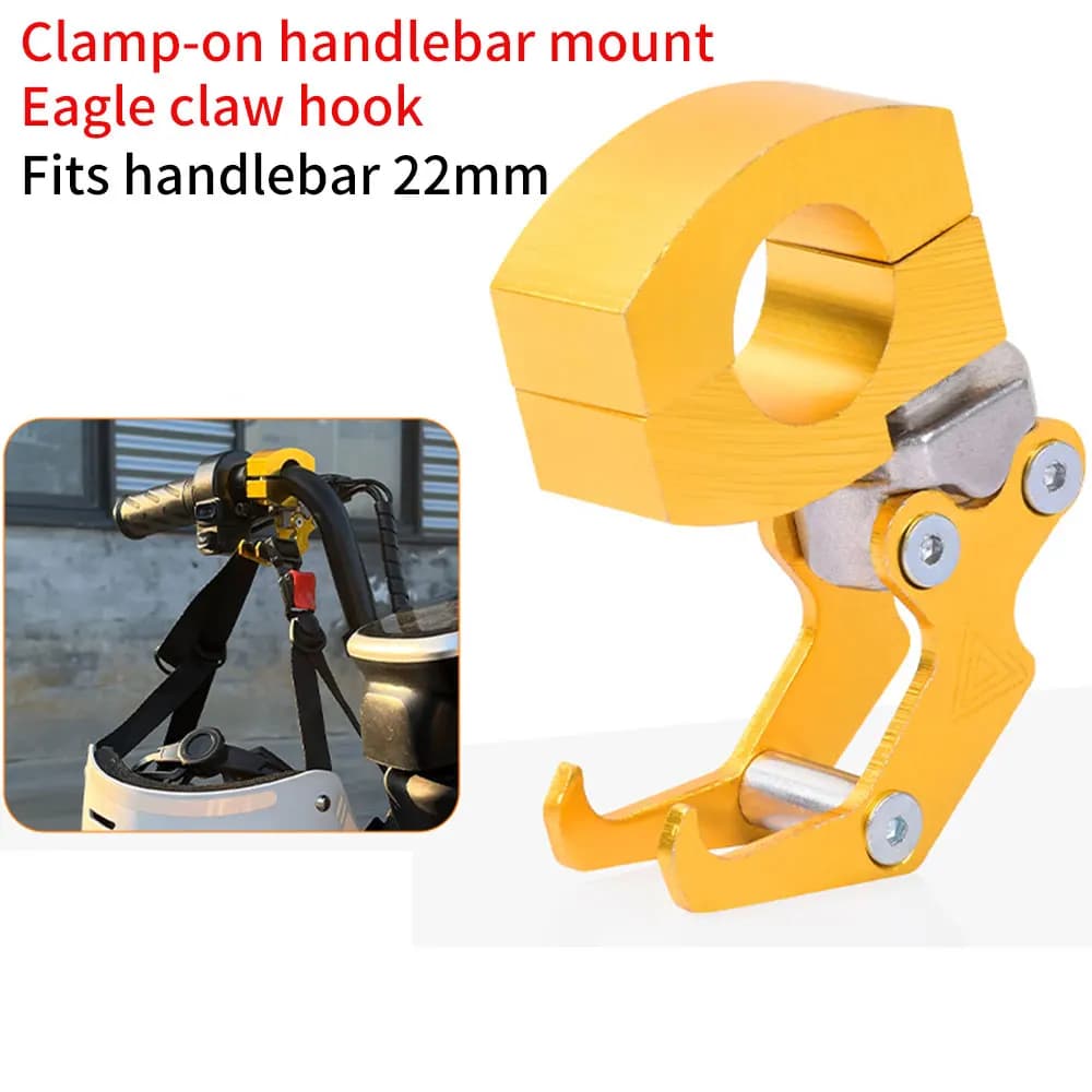 Gancio per artiglio per casco da 22 mm Supporto per moto per bici Refit per bicicletta Gancio per appendere Clip per borsa portaoggetti in lega di alluminio Gancio per bagagli