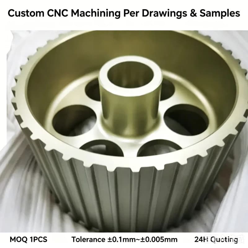 5 Axis Machined Belt Pulley With Hard Anodize Hollow Lightweight Transmission Synchronous Wheel Custom Teeth Bore For Automation