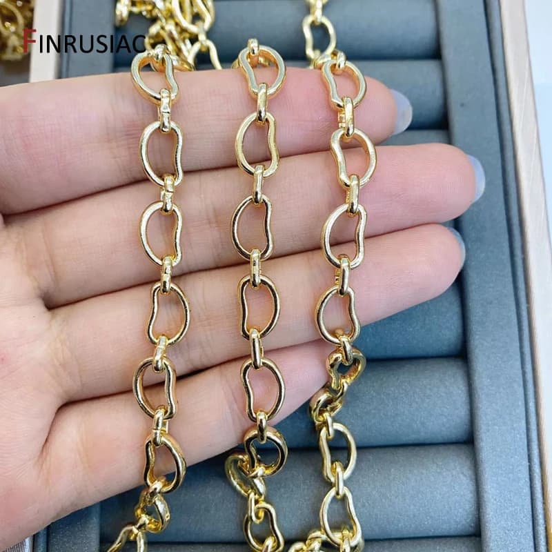 Catena punk spessa in metallo legato oro 14 carati per gioielli, catena a maglie robuste e pesanti per braccialetti collana fai da te che fanno risultati