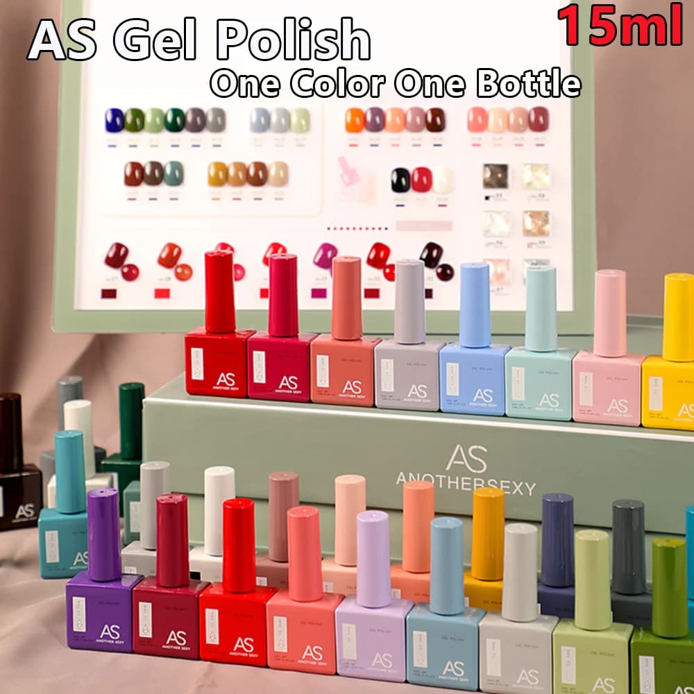 AS 15ml Smalto per unghie gel Non impostato Forniture per unghie All'ingrosso 60 colori Gel UV Lacca Nail Art Glitter Smalto Vernice Vernis Gel