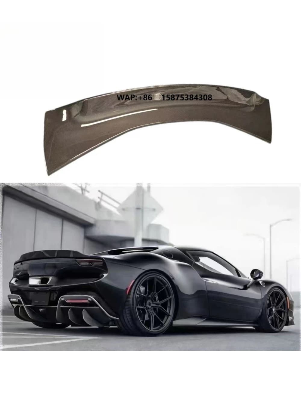 Kit Carrozzeria in Fibra di Carbonio Secca per 296 GTB GTS, Spoiler Anteriore, Diffusore, Minigonne Laterali e Anello Terminale RYFT per 296 GTB GTS