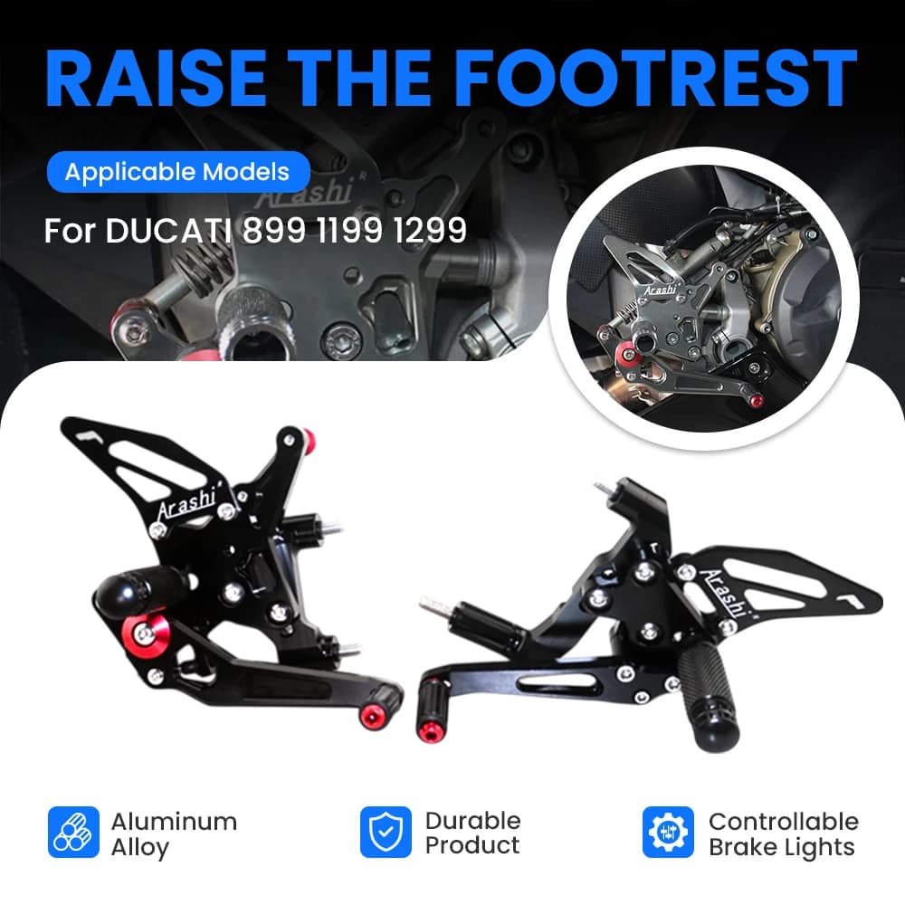 Moto CNC Regolabile Set Posteriore Poggiapiedi Per DUCATI Panigale 1199 1199S 1199R 899 1299 PANIGALE Poggiapiedi