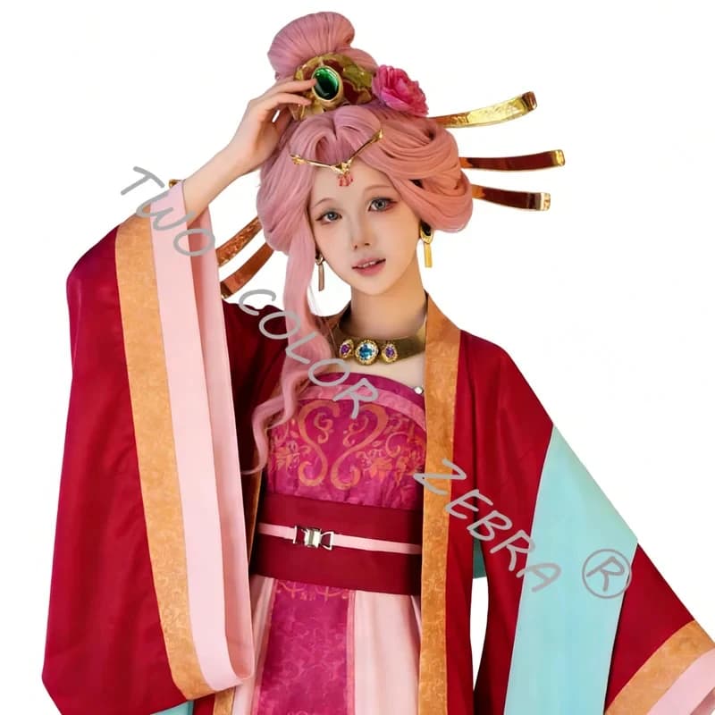 A;3,v,7'd/The Apothecary Diaries Gyokuyou Costume Cosplay Abito Hanfu Rosa Set Completo Abbigliamento per Gioco di Ruolo Imperiale Yuye Hw.3,v,6/