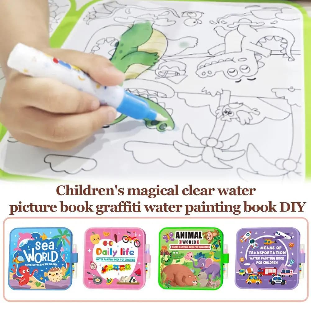 Libro da disegno ad acqua magico Doodle fai da te Libro da disegno ad acqua Libri da colorare Regalo di compleanno e festa per bambini Giocattoli educativi