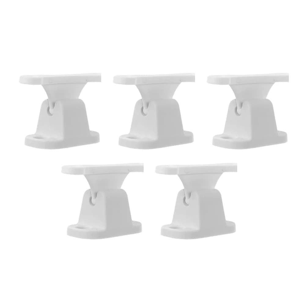 Fermaporta a T in nylon, confezione da 5, per camper, barche, rimorchi, armadi, cassetti, 45x28 mm, facile installazione, bianco