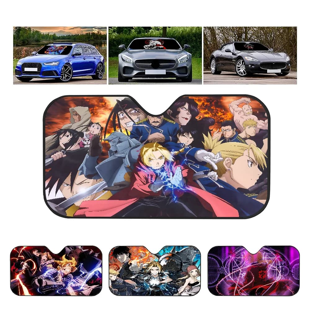 Anime Fullmetal Alchemist Auto Parasole Parabrezza Pieghevole Carino Divertente Parasole di Vincent Per Auto Camion SUV Blocchi
