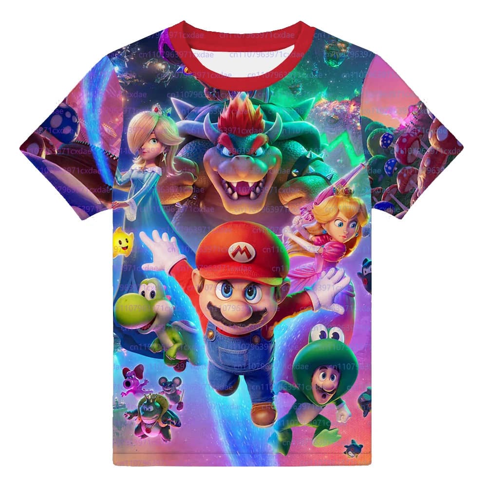 Nuovissima Maglietta 3D Stampata del Film Super Mario Galaxy 2026, T-shirt Estiva a Maniche Corte per Bambini, Divertenti Magliette Mario per Uomo