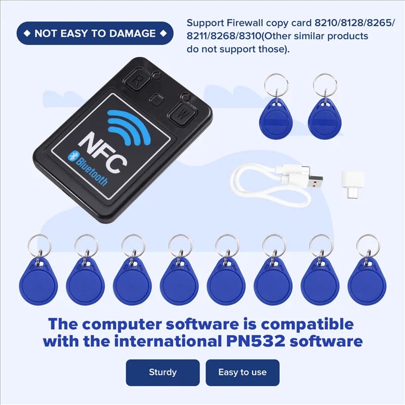 【B74A】NFC-PRO Dual-Band Bluetooth + Applet RFID Smart Chip Card Copier Reader 13.56Mhz 125Khz Chiave di crittografia Clone riscrivibile