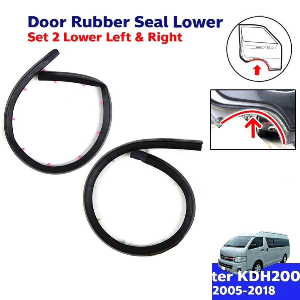 Guarnizione in gomma per portiera laterale sinistra o destra per TOYOTA HIACE 2006-2015 67864-26010 Guarnizione paravento per HIACE Seal Up-Low