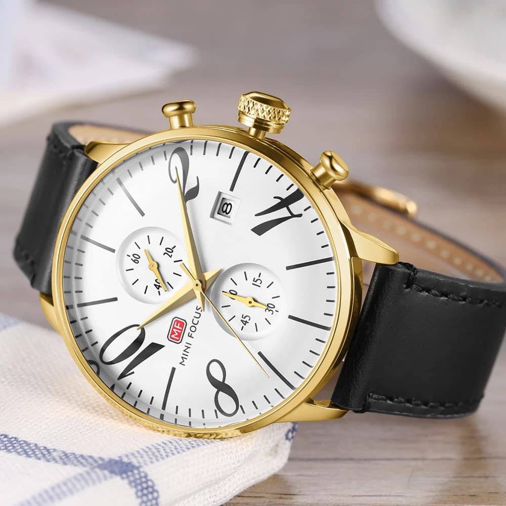 MINI FOCUS Orologi al quarzo alla moda per uomo Orologio da donna d'affari casual con cronografo impermeabile luminoso di lusso