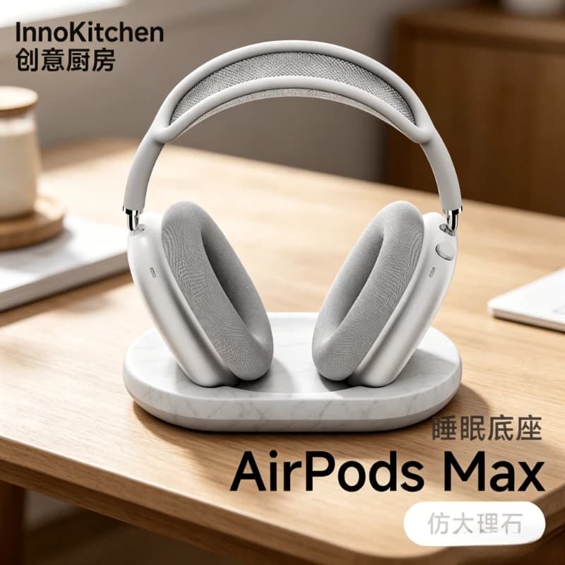 Supporto di Ricarica Smart per AirPods Max, Base Antiscivolo in Silicone a Basso Consumo Energetico per Cuffie AirPods Max